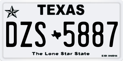 TX license plate DZS5887