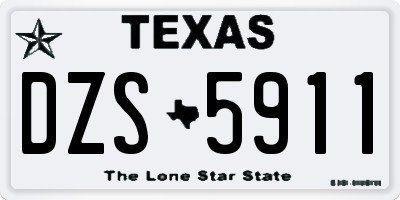 TX license plate DZS5911