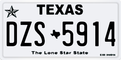 TX license plate DZS5914