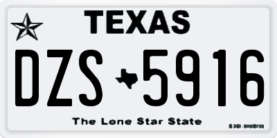 TX license plate DZS5916