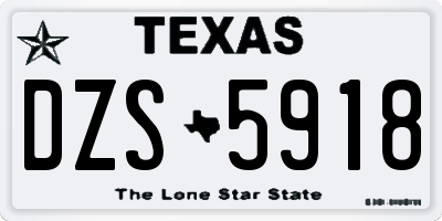 TX license plate DZS5918