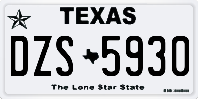 TX license plate DZS5930