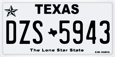 TX license plate DZS5943