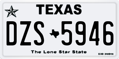 TX license plate DZS5946