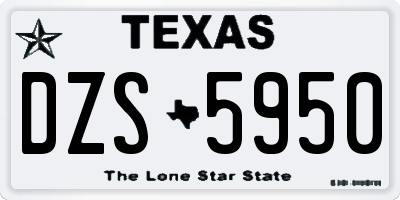 TX license plate DZS5950