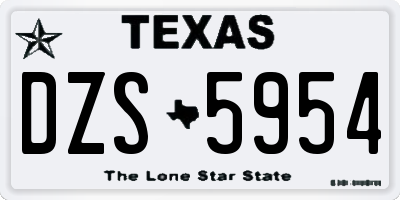 TX license plate DZS5954