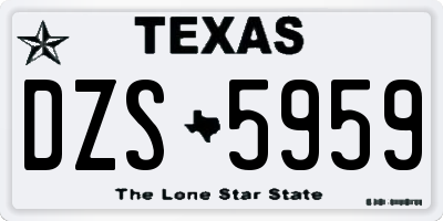 TX license plate DZS5959