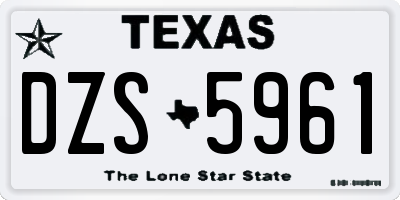 TX license plate DZS5961