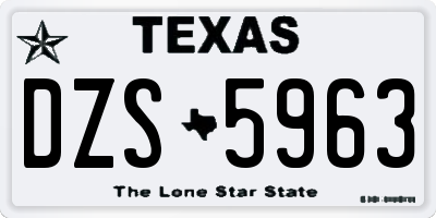 TX license plate DZS5963