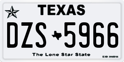 TX license plate DZS5966