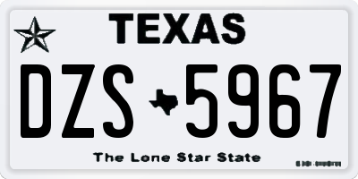 TX license plate DZS5967