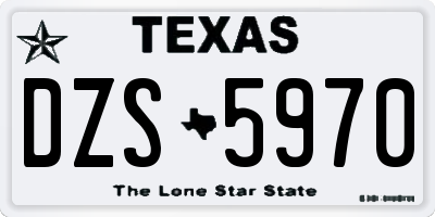 TX license plate DZS5970