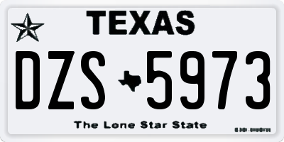 TX license plate DZS5973