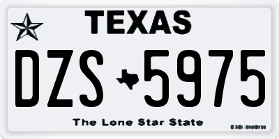 TX license plate DZS5975