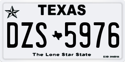 TX license plate DZS5976