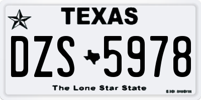 TX license plate DZS5978