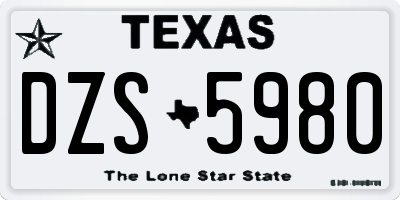 TX license plate DZS5980