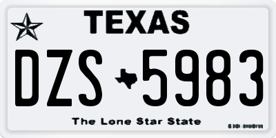 TX license plate DZS5983