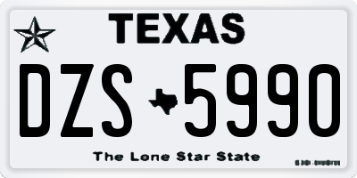 TX license plate DZS5990