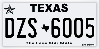 TX license plate DZS6005