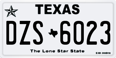 TX license plate DZS6023