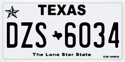 TX license plate DZS6034