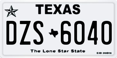 TX license plate DZS6040