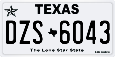 TX license plate DZS6043