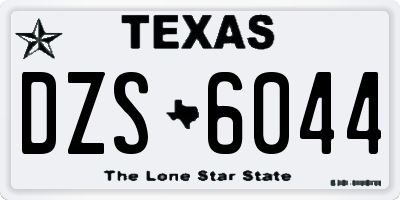 TX license plate DZS6044