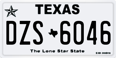 TX license plate DZS6046