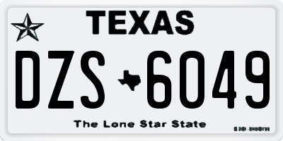 TX license plate DZS6049