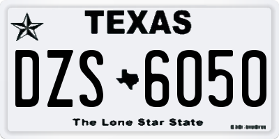 TX license plate DZS6050