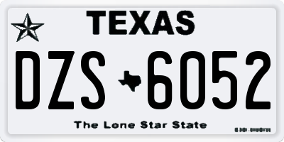 TX license plate DZS6052