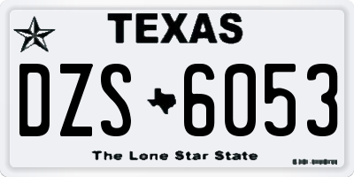 TX license plate DZS6053