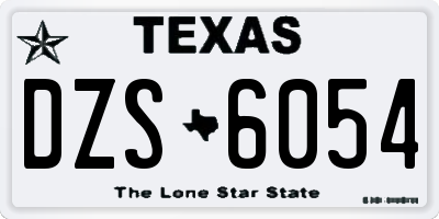 TX license plate DZS6054