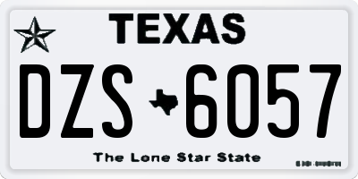 TX license plate DZS6057
