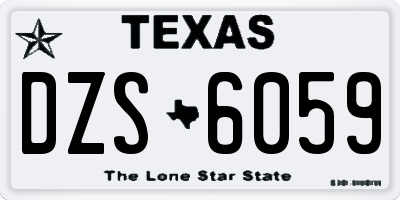TX license plate DZS6059