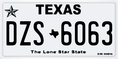 TX license plate DZS6063