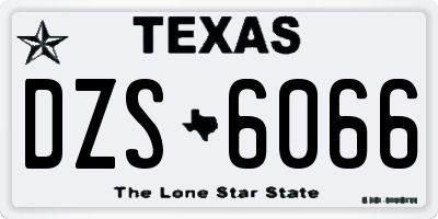 TX license plate DZS6066