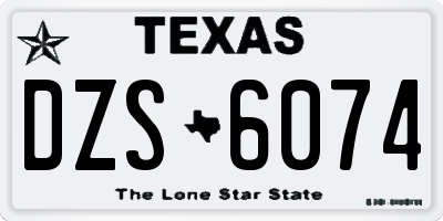 TX license plate DZS6074