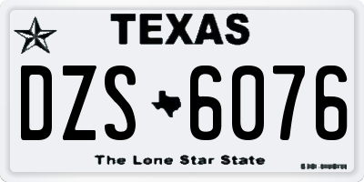 TX license plate DZS6076