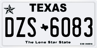 TX license plate DZS6083