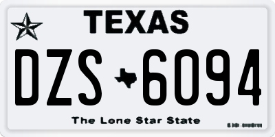 TX license plate DZS6094