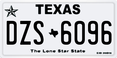 TX license plate DZS6096