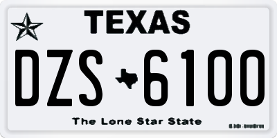 TX license plate DZS6100