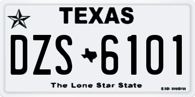 TX license plate DZS6101