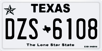 TX license plate DZS6108