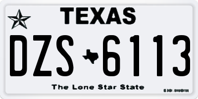 TX license plate DZS6113