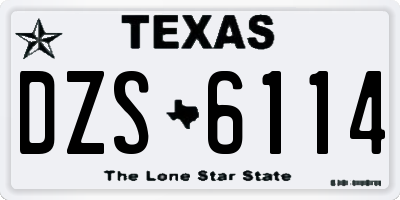 TX license plate DZS6114