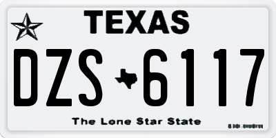 TX license plate DZS6117